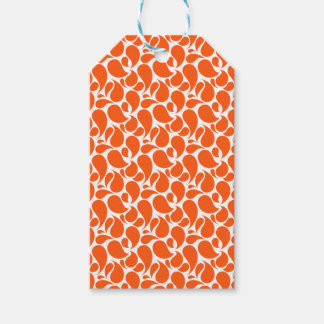ÉTIQUETTES-CADEAU ORANGE & BLANC PAISLEY MOTIFS