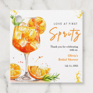 Étiquettes Cadeau Orange Cocktail Amour au premier Spritz Shower de 