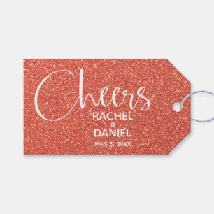 Étiquettes-cadeau Orange Faux Parties scintillant mariage Faveur