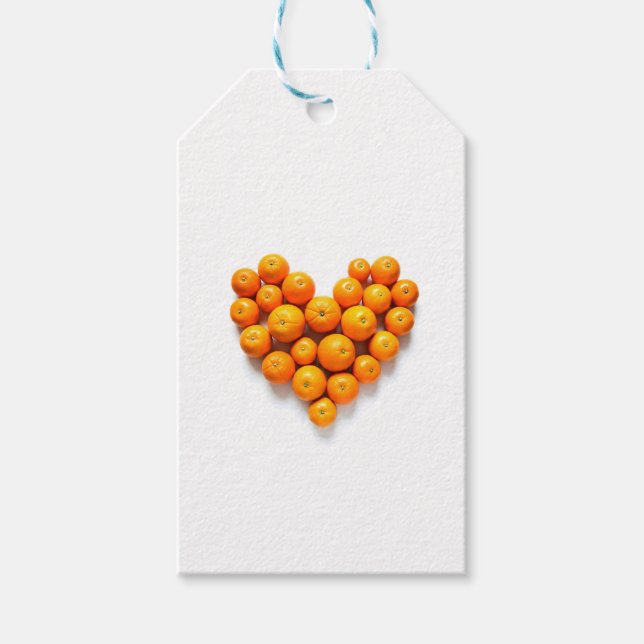 Étiquettes-cadeau Orange Heart (Devant)