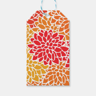 Étiquettes-cadeau Orange rouge coloré Vintage des années 60