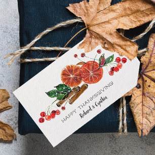 Étiquettes-cadeau Orange Slices et Cinnamon Thanksgiving