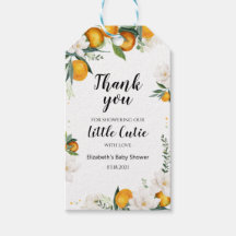 Orange Tangerine Girl Baby shower Faveurs Balises 