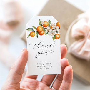 Étiquettes-cadeau Oranges Baby shower Citrus Merci Tags cadeaux