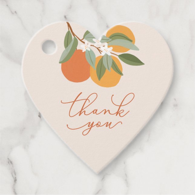 Étiquettes Cadeau Oranges Baby shower d'illustration d'agrumes botan (Devant)