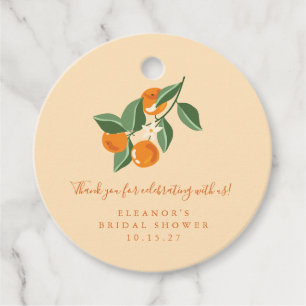 Étiquettes Cadeau Oranges Vintages d'été Boho Fête des mariées perso
