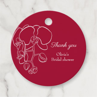 Étiquettes Cadeau Orchidée fleur viva magenta ligne dessiner les bal