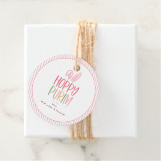 Étiquettes Cadeau Oreilles de lapin de Pourim joyeux