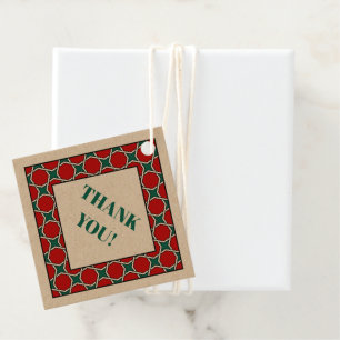 Étiquettes Cadeau Oriental Rouge Vert arabe Égypte Motif géométrique