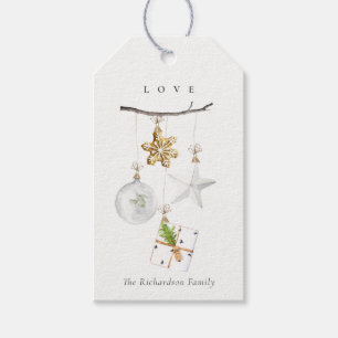 Étiquettes-cadeau Ornements de Noël Star Cookie Chime Love