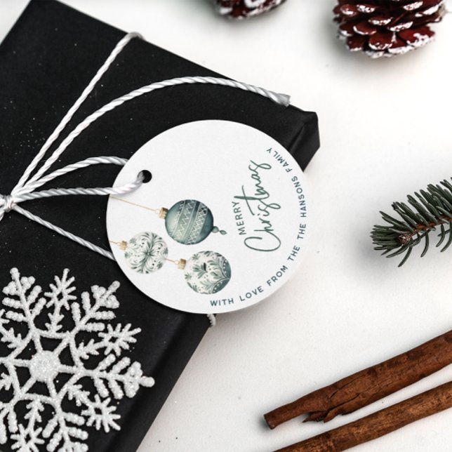 Étiquettes Cadeau Ornements modernes de style nordique Joyeux Noël (Créateur téléchargé)