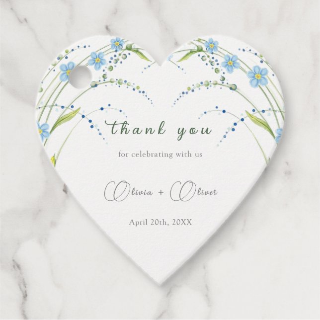 Étiquettes Cadeau Oubliez-moi-non-Mariage (Devant)