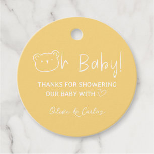 Étiquettes Cadeau Ours de bébé et Baby shower de Merci du coeur