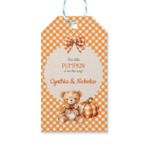 Ours en peluche carreauté d'automne Citrouille Feu