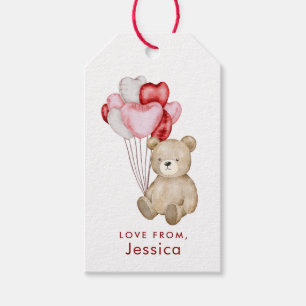 Étiquettes-cadeau Ours en peluche de la Saint-Valentin