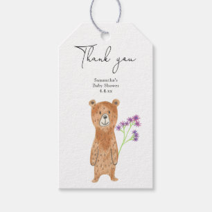 Étiquettes-cadeau Ours remercie bébé pour la baby shower
