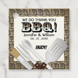 Étiquettes Cadeau Outils de Gril Fête Barbecue Merci