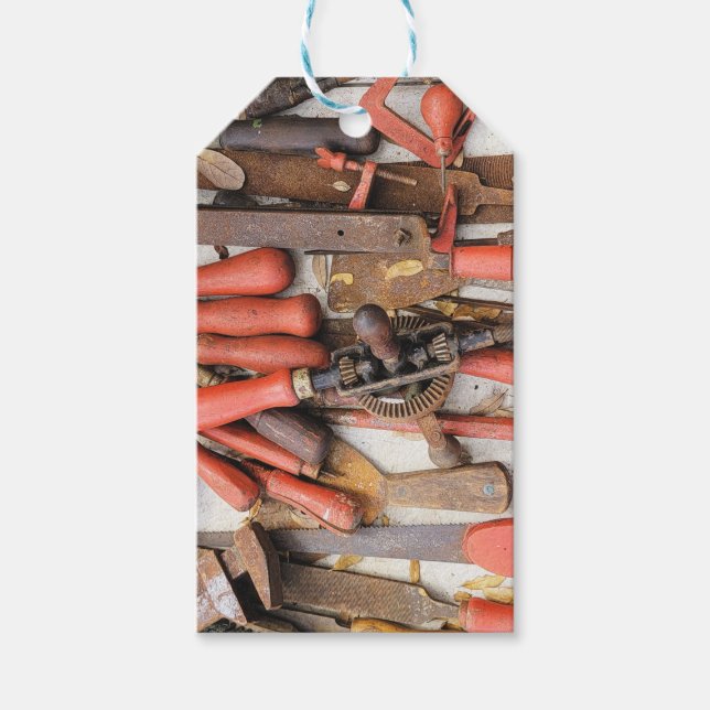 Étiquettes-cadeau Outils Outil Russe antique Red Man (Devant)