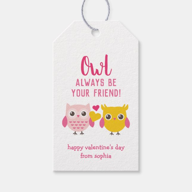 Étiquettes-cadeau Owen Soyez Toujours Votre Ami Enfants Valentines P (Devant)