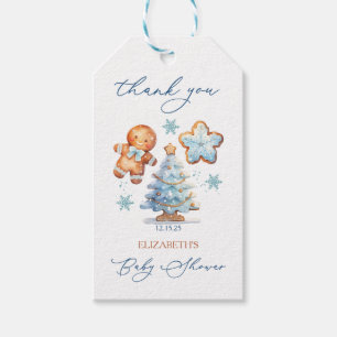 Étiquettes-cadeau Pain d'épice Boy Christmas Tree Baby shower Merci