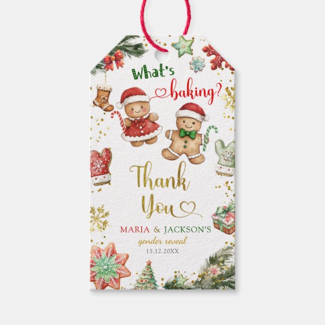 Étiquettes-cadeau Pain d'épice Cookies Genre Révéler Cadeaux Tags (Devant)