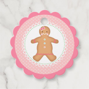 Étiquettes Cadeau Pain d'épice rose Cookie Favoriser Tags