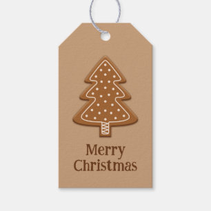 Étiquettes-cadeau Pain d'épices Forme d'arbre de Noël Cookie avec te