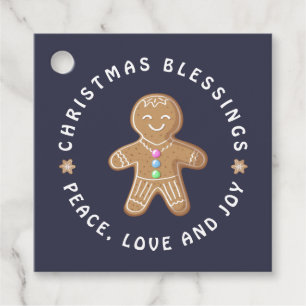 Étiquettes Cadeau Pain d'épices Homme Cookie Bénédictions Paix Amour