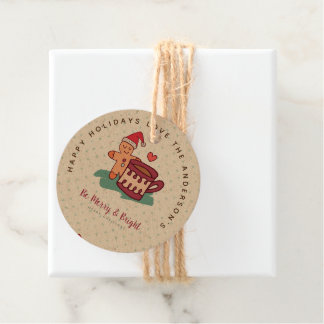 Étiquettes Cadeau Pain d'épices Homme Cookie Noël Folk Art Cadeaux