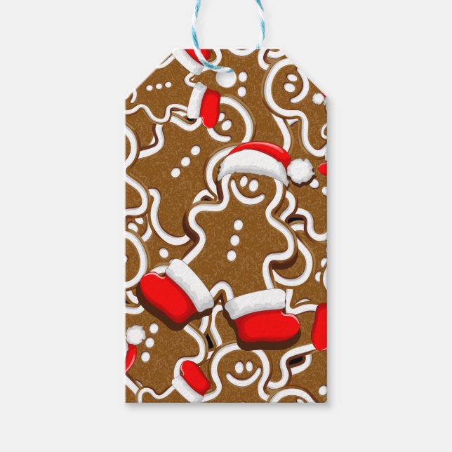 Étiquettes-cadeau Pain d'épices homme Noël Père Noël (Devant)