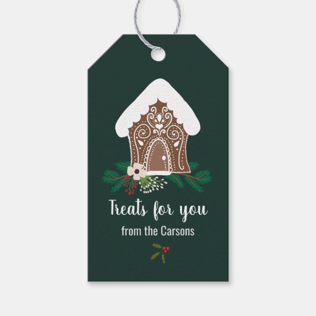 Étiquettes-cadeau Pain d'épices Maison Goodies Traitements (Devant)