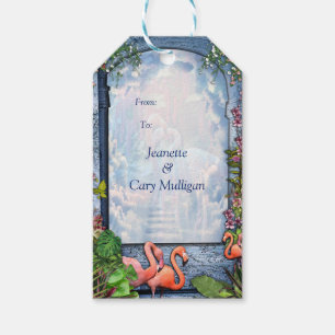 Étiquettes-cadeau Palais Tropical Vintage de Marbre Bleu