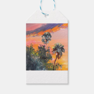 Étiquettes-cadeau Palm Tree Tops - Ciel de feu