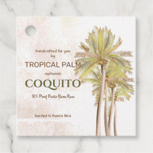 Étiquettes Cadeau Palme tropicale Coquito Coconut