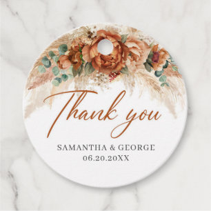Étiquettes Cadeau Palmier mariage de fleurs de terre cuite tropicale