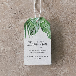 Étiquettes-cadeau Palmier sauvage Tropical Merci Favoriser