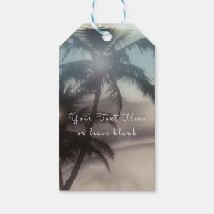Étiquettes-cadeau Palmiers Elégant Tropical Beach Party Favoriser