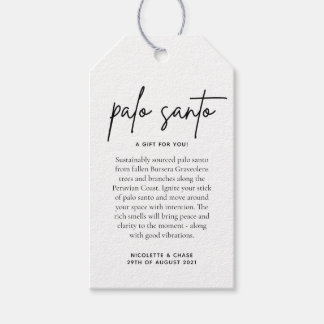Étiquettes-cadeau Palo Santo Mariage Carte de Faveur