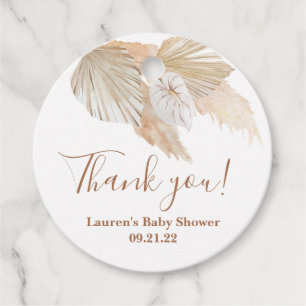 Étiquettes Cadeau Pampas Grass Baby shower Favoriser Tags