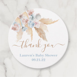 Étiquettes Cadeau Pampas Grass Baby shower Garçon Favoriser Tags
