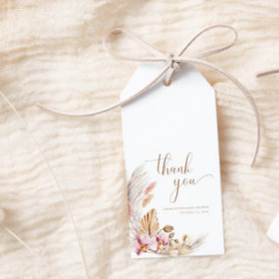 Étiquettes-cadeau Pampas Grass Floral Baby shower bohème