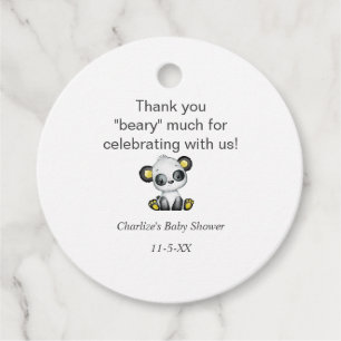 Étiquettes Cadeau Panda baby shower merci Favor Favor Tags