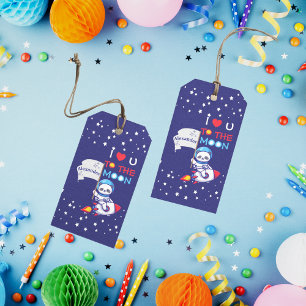 Étiquettes-cadeau Panda ours astronaute fusée spatiale kawaii migno