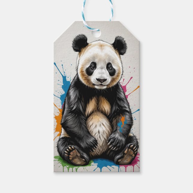 ÉTIQUETTES-CADEAU PANDA - PENCIL - COULEURS (Devant)