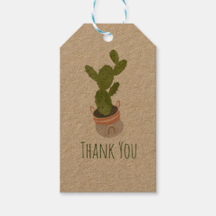 Étiquettes-cadeau Panier arc-en-ciel Plante Cactus tiré main