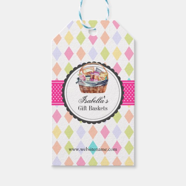 Étiquettes-cadeau Panier cadeau personnalisé (Devant)