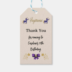 Étiquettes-cadeau Panneau Zodiaque peint Parties scintillant Sagitta