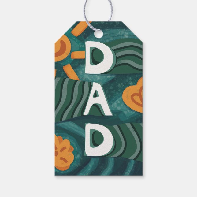 Étiquettes-cadeau Papa - National Papa Jour d'appréciation Vert (Devant)
