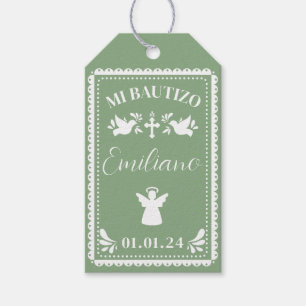 Étiquettes-cadeau Papel Picado Baptism Merci Fête Favoriser Tags