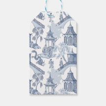Papier Motif chinois bleu et blanc moyen